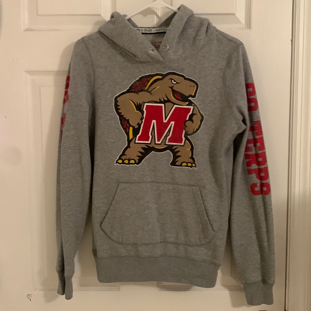 Well loved Pink sz Md Maryland Terrapins hoodie!